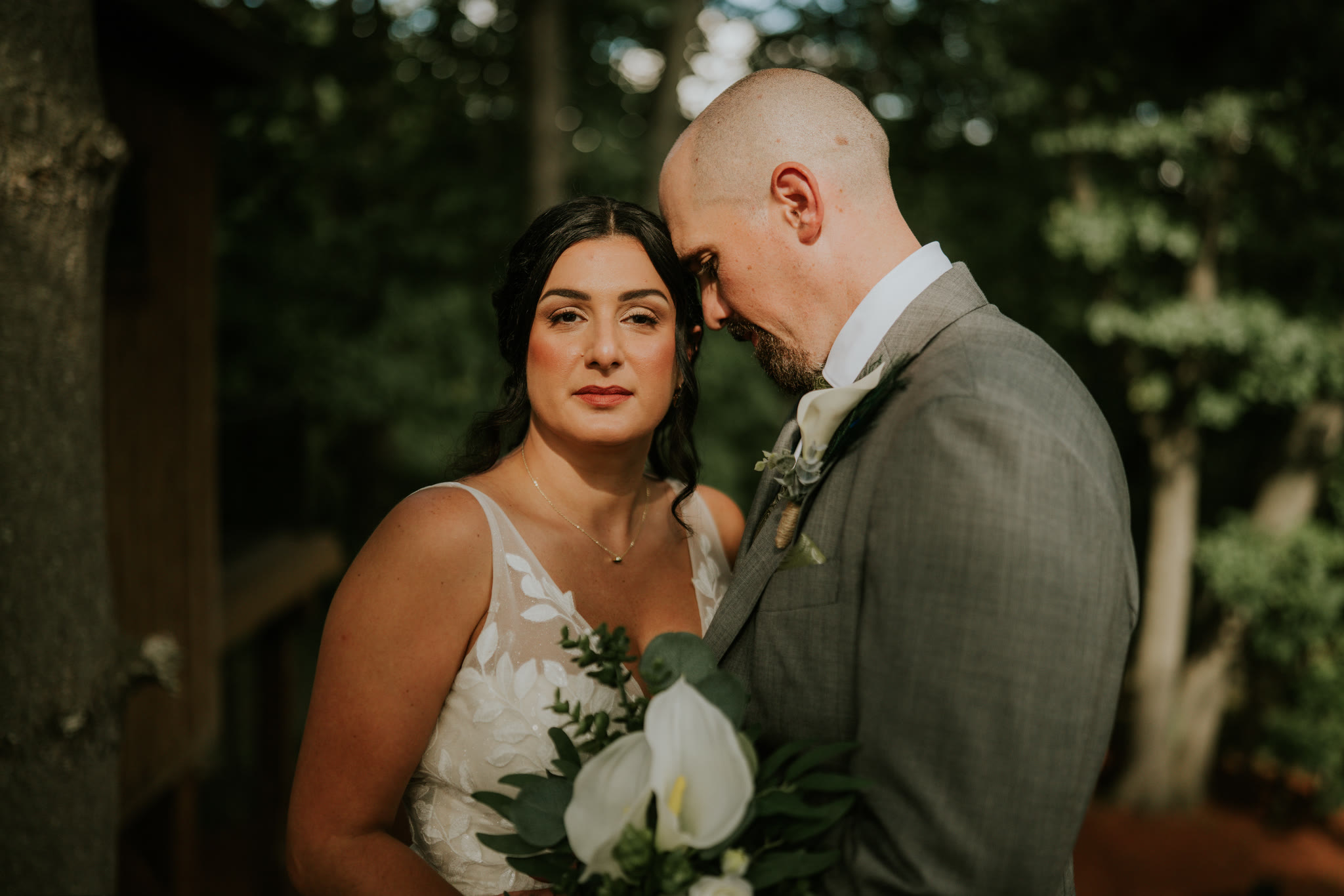 Bride and groom portrait during their wedding day