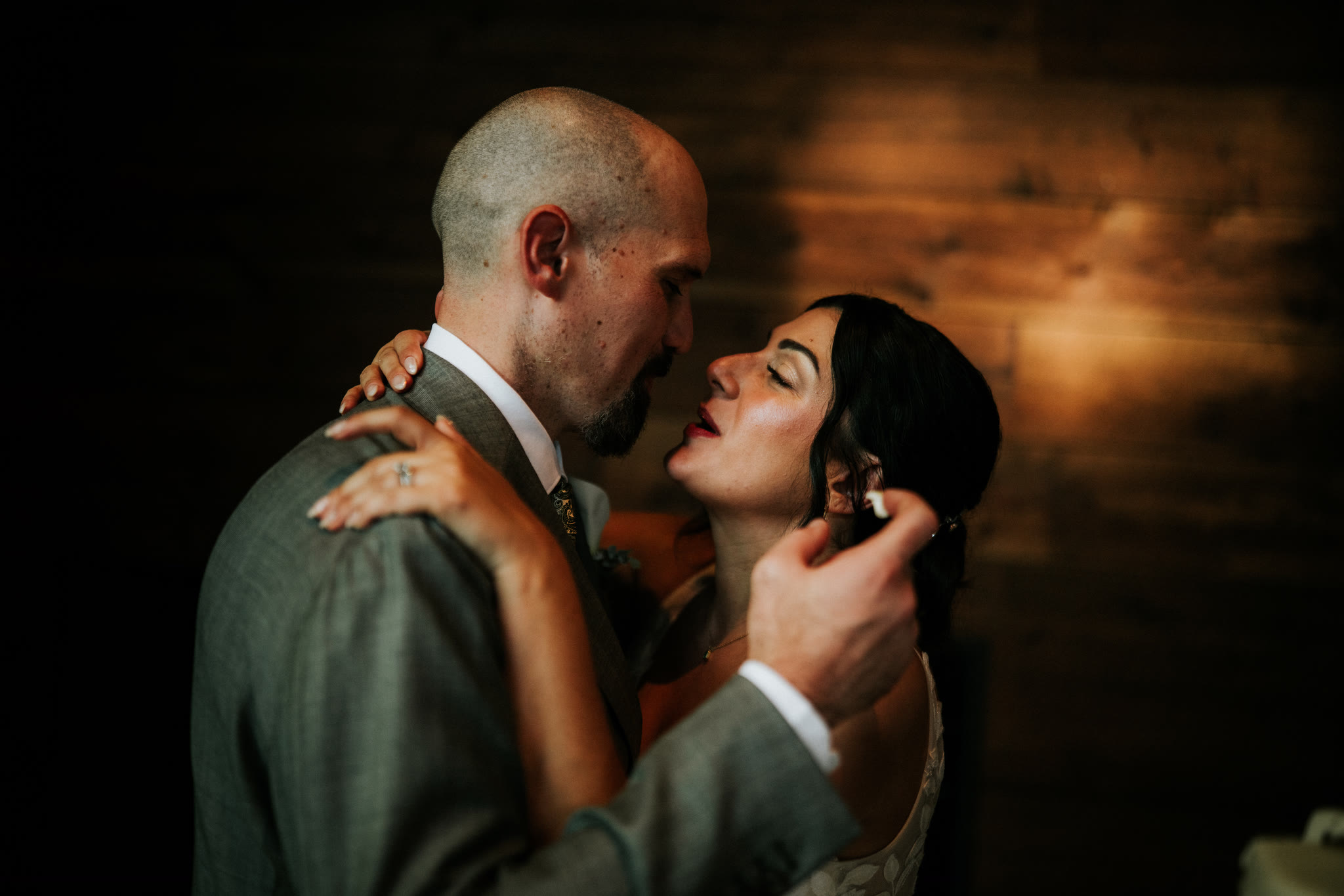 Wedding couple sharing a quiet moment