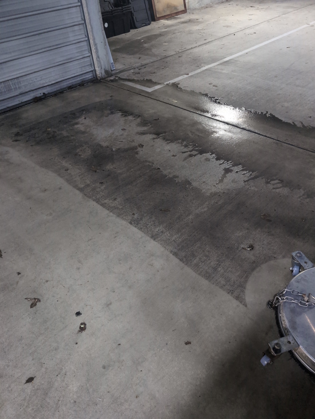 Rotary surface cleaning a car park floor