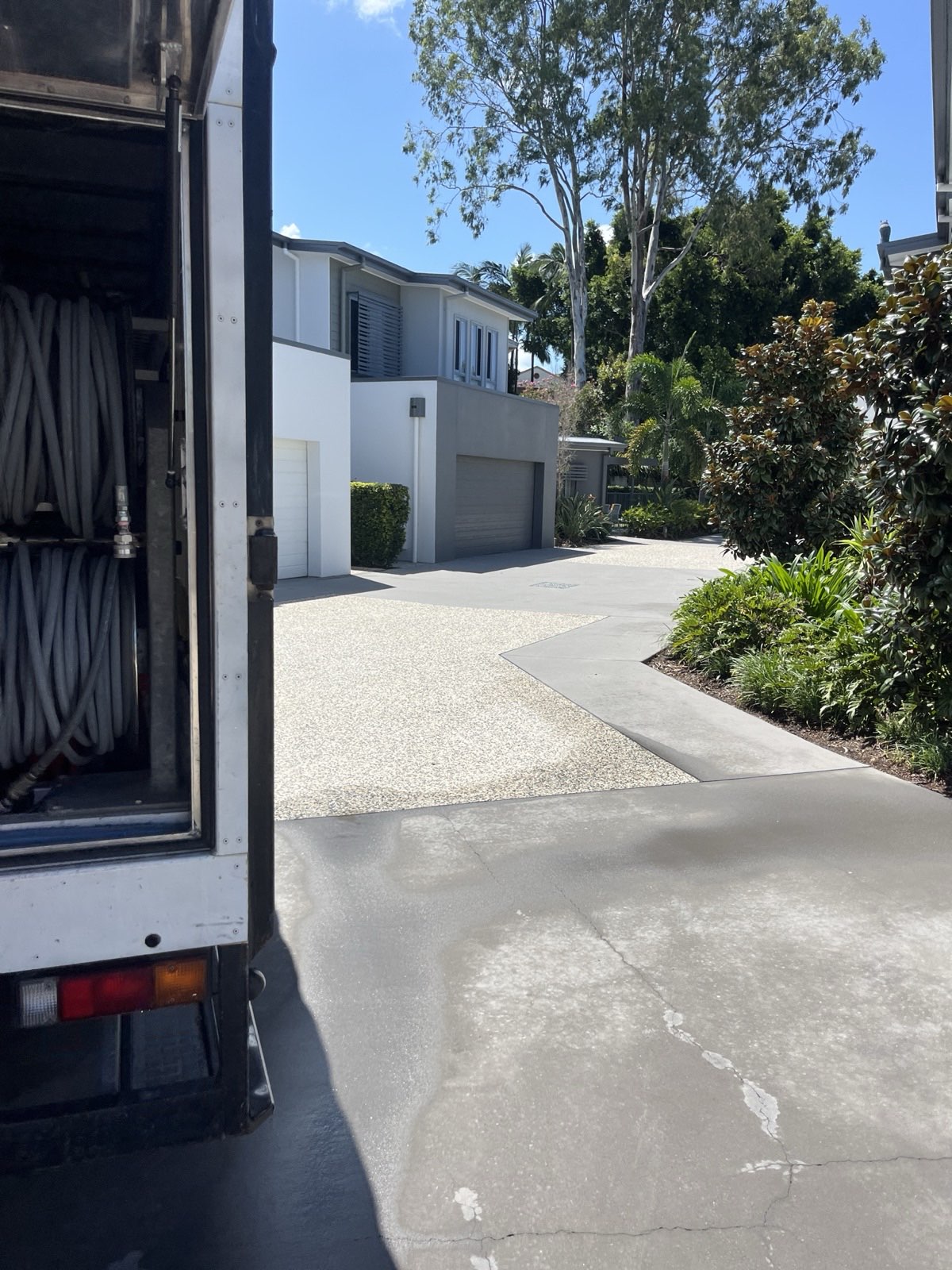 Hope Island common driveway after cleaning