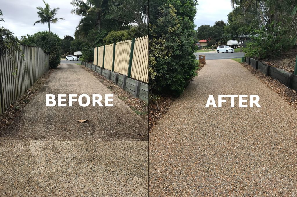 Pebblecrete & Brick Paver Driveway