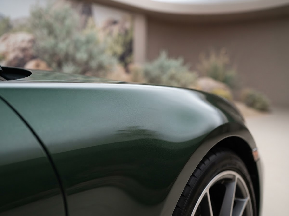 Close-up of flawless corrected clear coat gloss on a luxury vehicle in St. George, Southern Utah