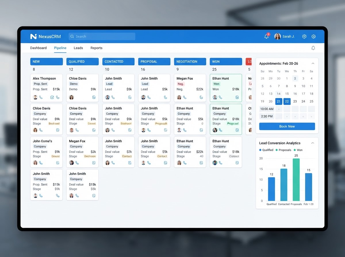 Home services company — CRM Pipeline preview