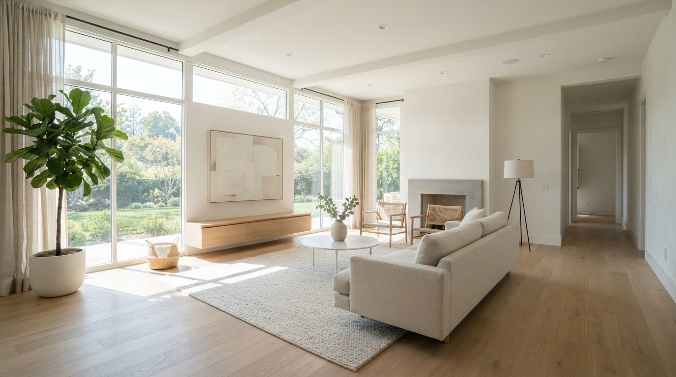 Bright, tidy, sunlit living space