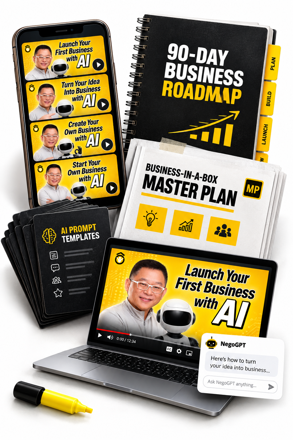 Juan Negosyante Complete Product Suite Mockup with Coach Chinkee Tan