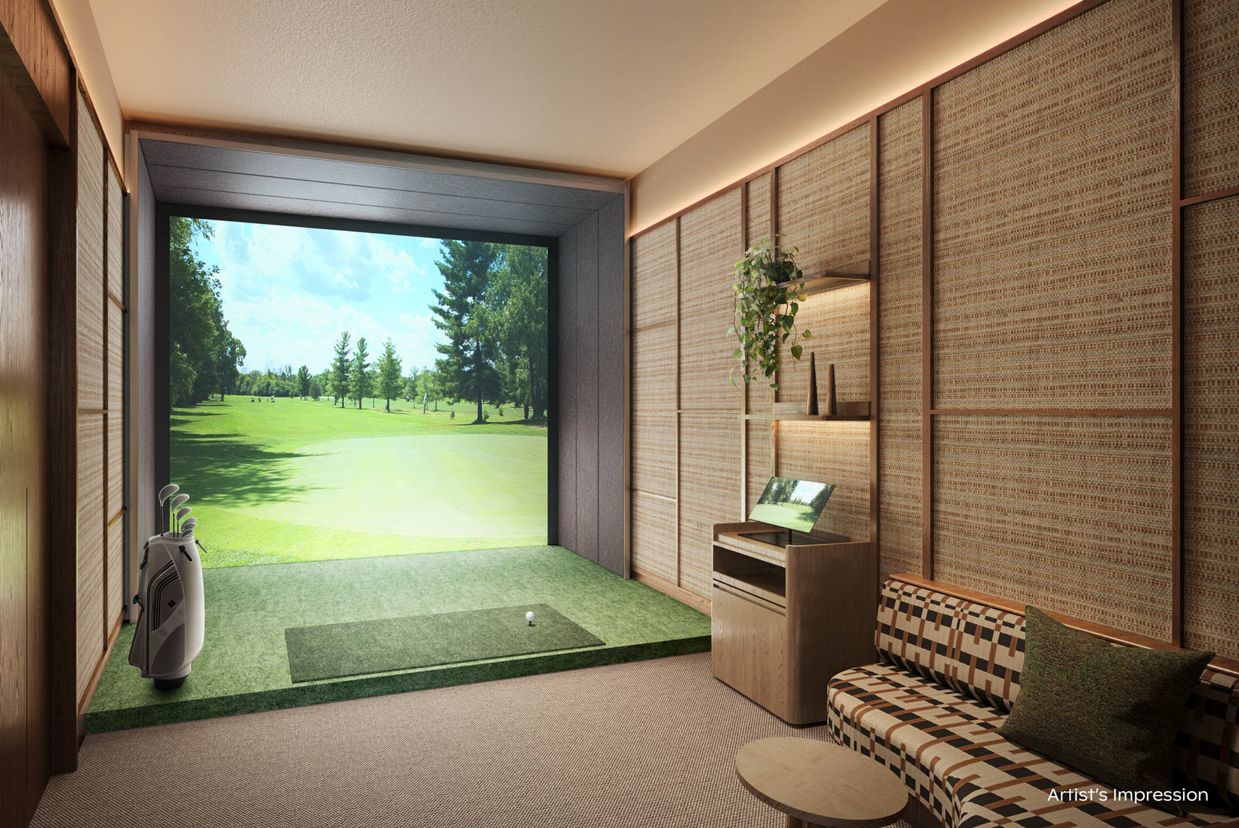 Thomson Reserve Virtual Golf Simulator room artist impression