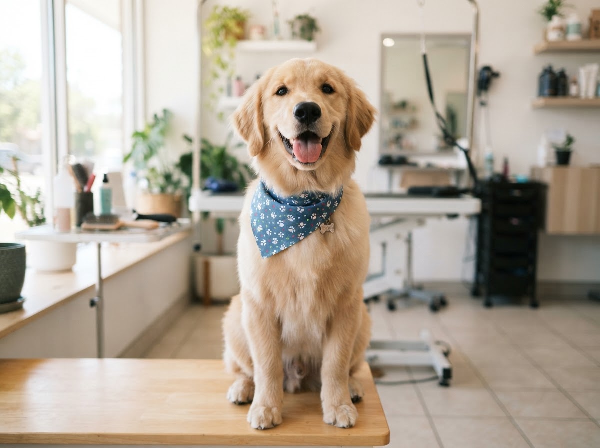 The Bandana Finishing Touch: A Grooming Tradition That Ends Your Visit Right
