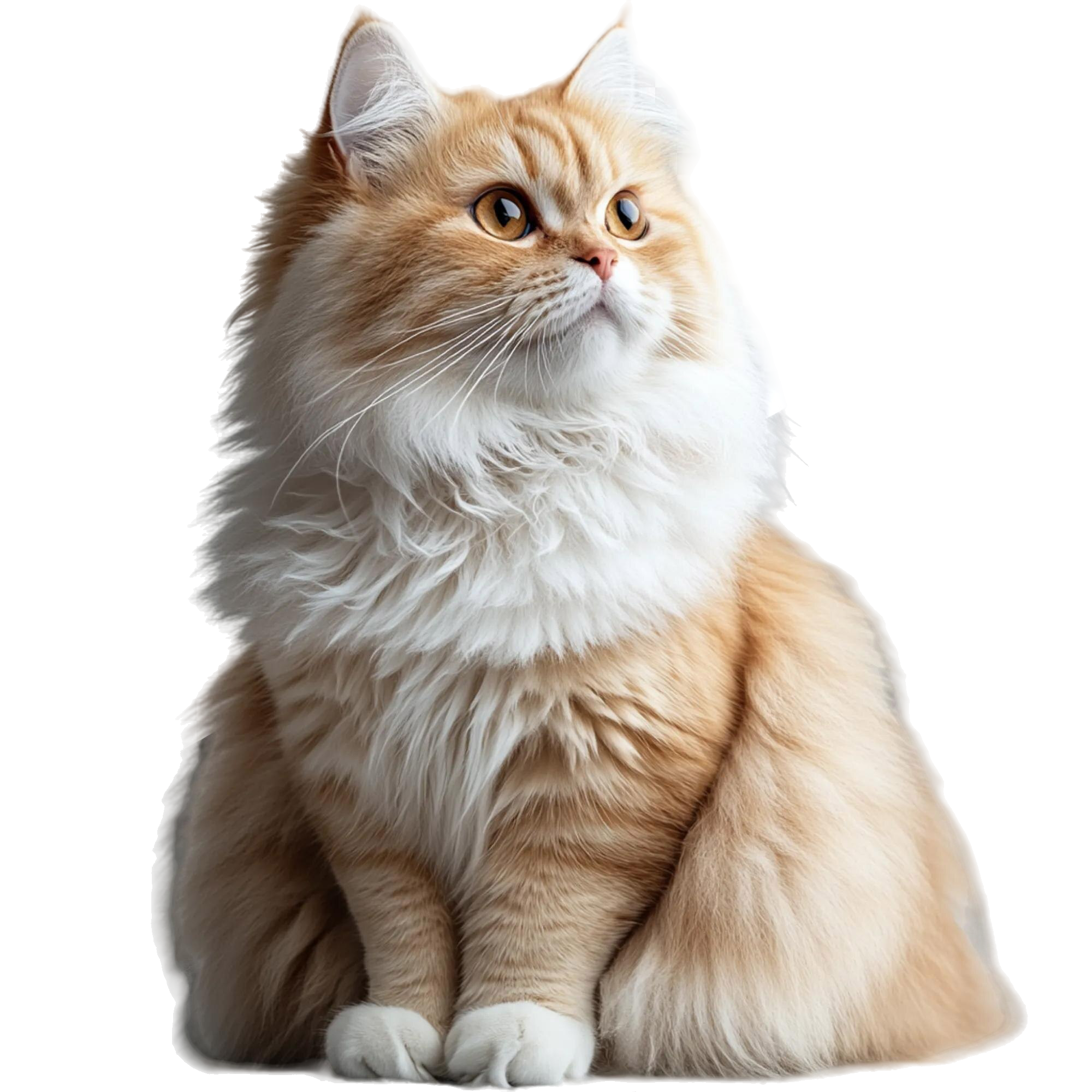 Fluffy Crew yellow-eyed longhair cat brand mascot