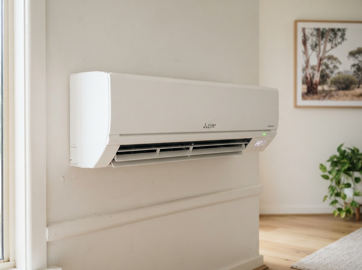 Modern wall-mounted split-system air conditioner in a Sydney home