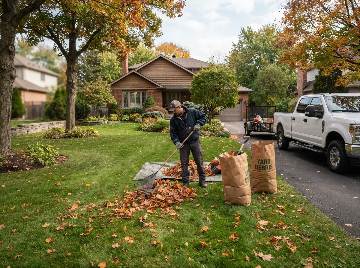 Yard cleanup and leaf raking by NW Services