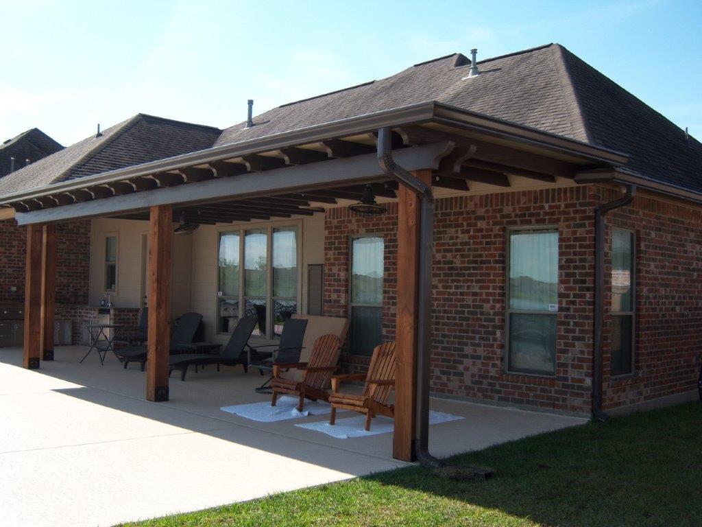 Custom patio cover with outdoor living space