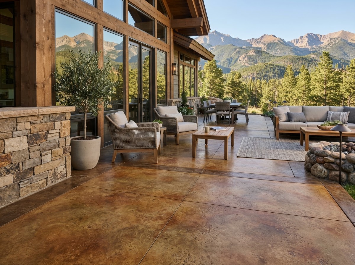 Concrete Staining project by Mountain Man Painting in Colorado