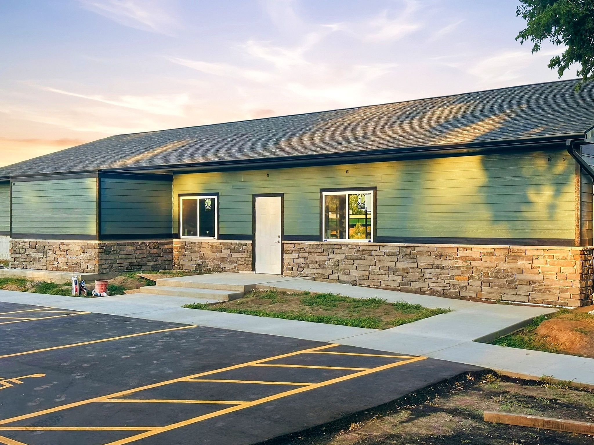 Finished commercial clubhouse exterior built by Westland in Siouxland