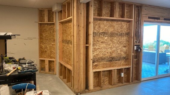 Custom Entertainment Center Framing & Built-Ins