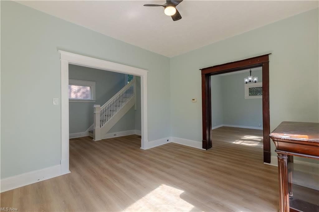 Craftsman Living Room, Staircase & Hardwood Finish