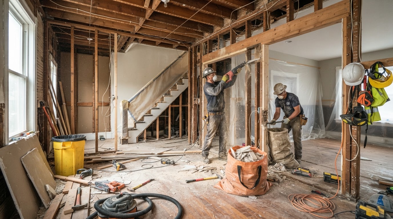 Selective demolition and clean site preparation