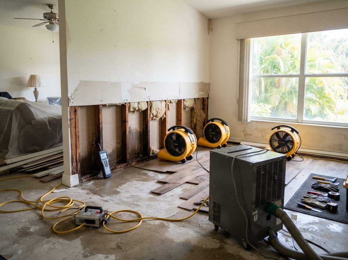 Water damage restoration and structural drying in Winter Haven FL