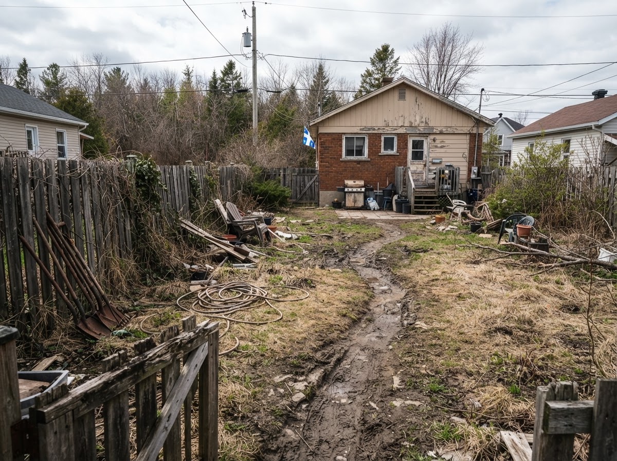 Avant les travaux d'aménagement : Transformation complète d'une cour arrière à Rive-Nord (Laval / Blainville)