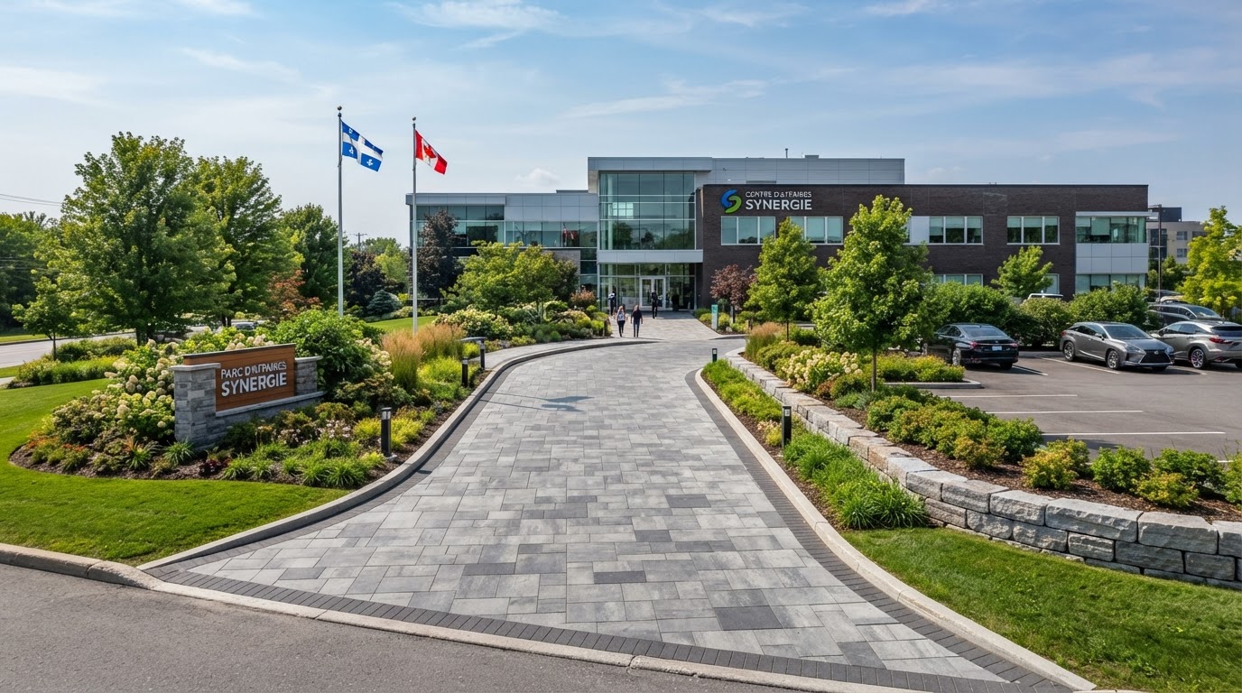Institutionnel & B2B : projet commercial d'aménagement extérieur au Québec