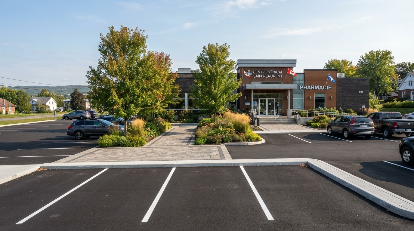 Stationnements & Entrées commerciales : projet commercial d'aménagement extérieur au Québec