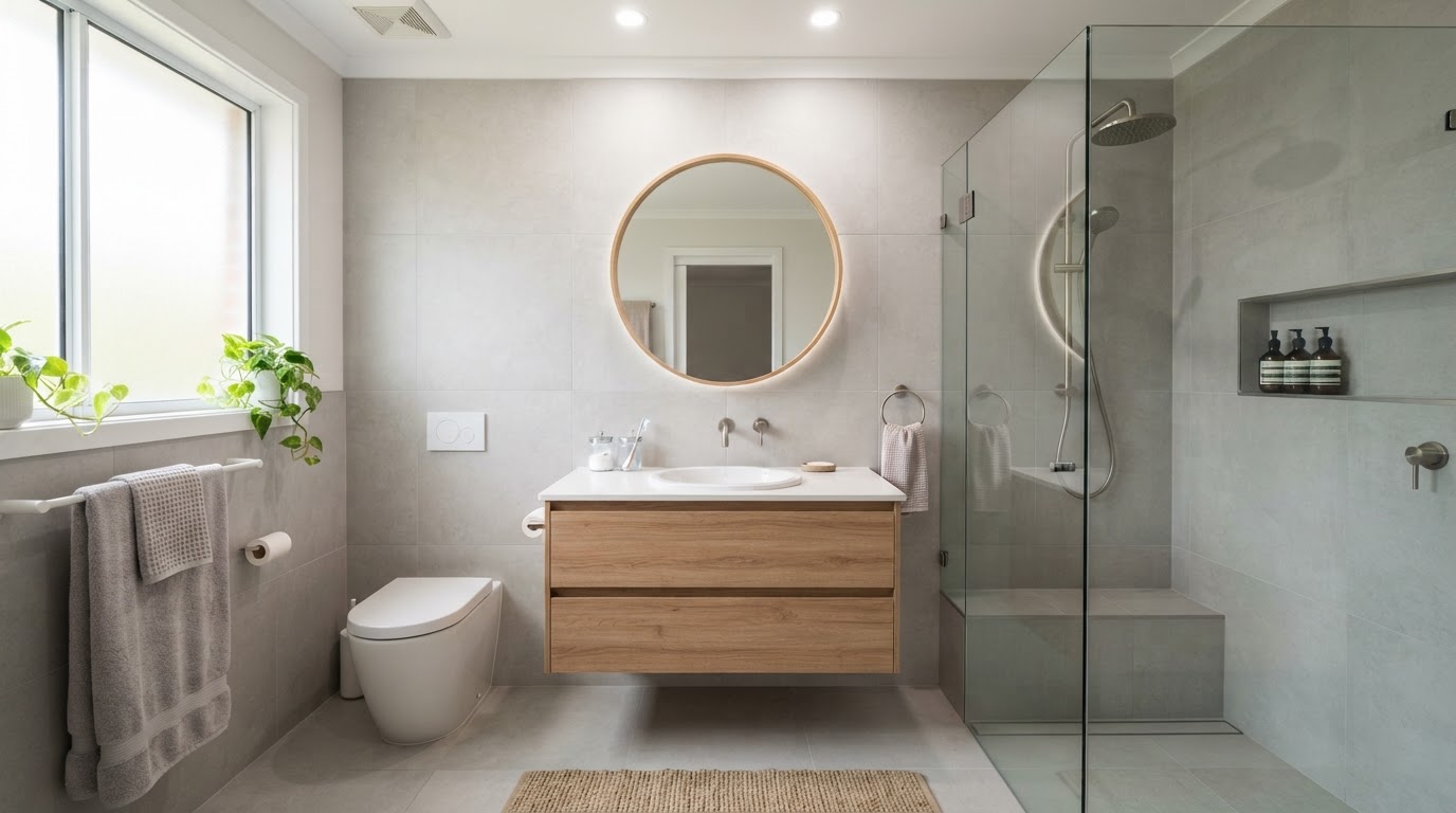 Bright renovated Australian bathroom by Niche Bathrooms