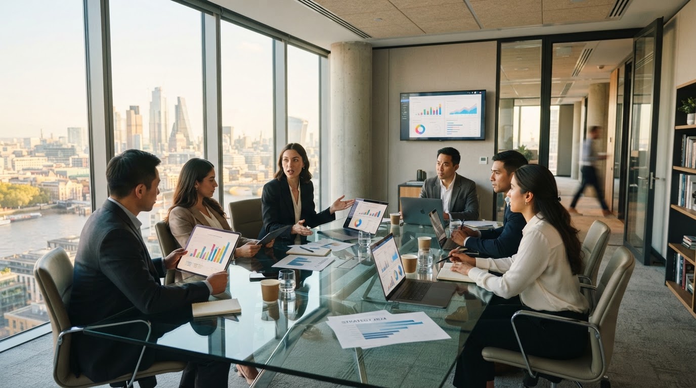 Business consultants meeting in a modern office