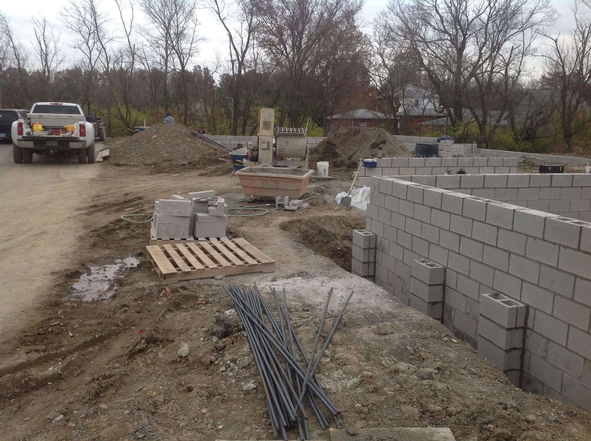 Residential Foundation CMU Walls & Rebar Grid