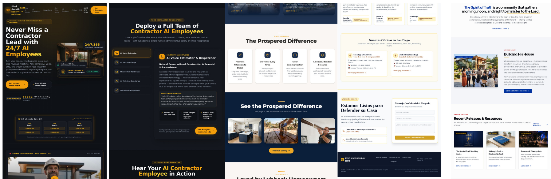 Showcase of client websites built by Pixel Growth Labs - batch 5