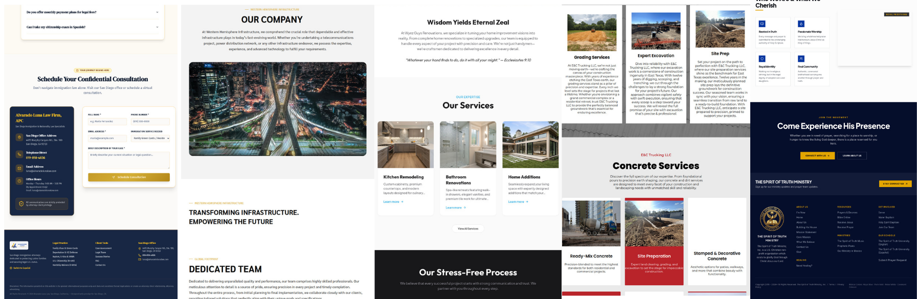 Showcase of client websites built by Pixel Growth Labs - batch 4