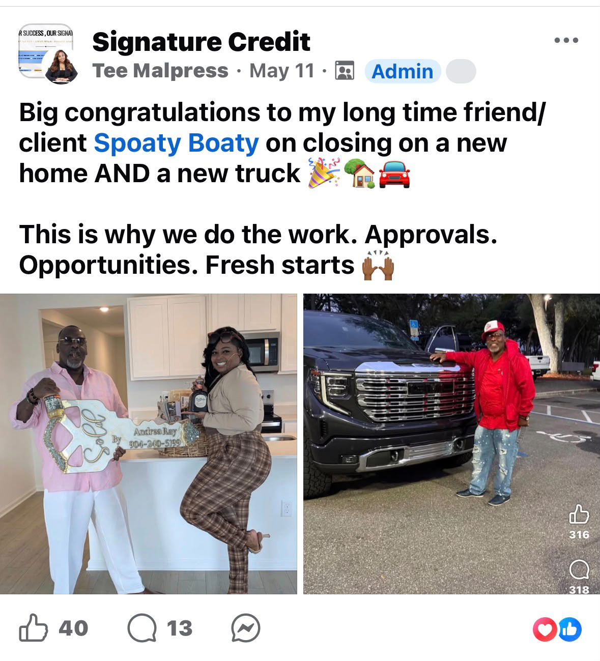 Closing on a new home AND a new truck