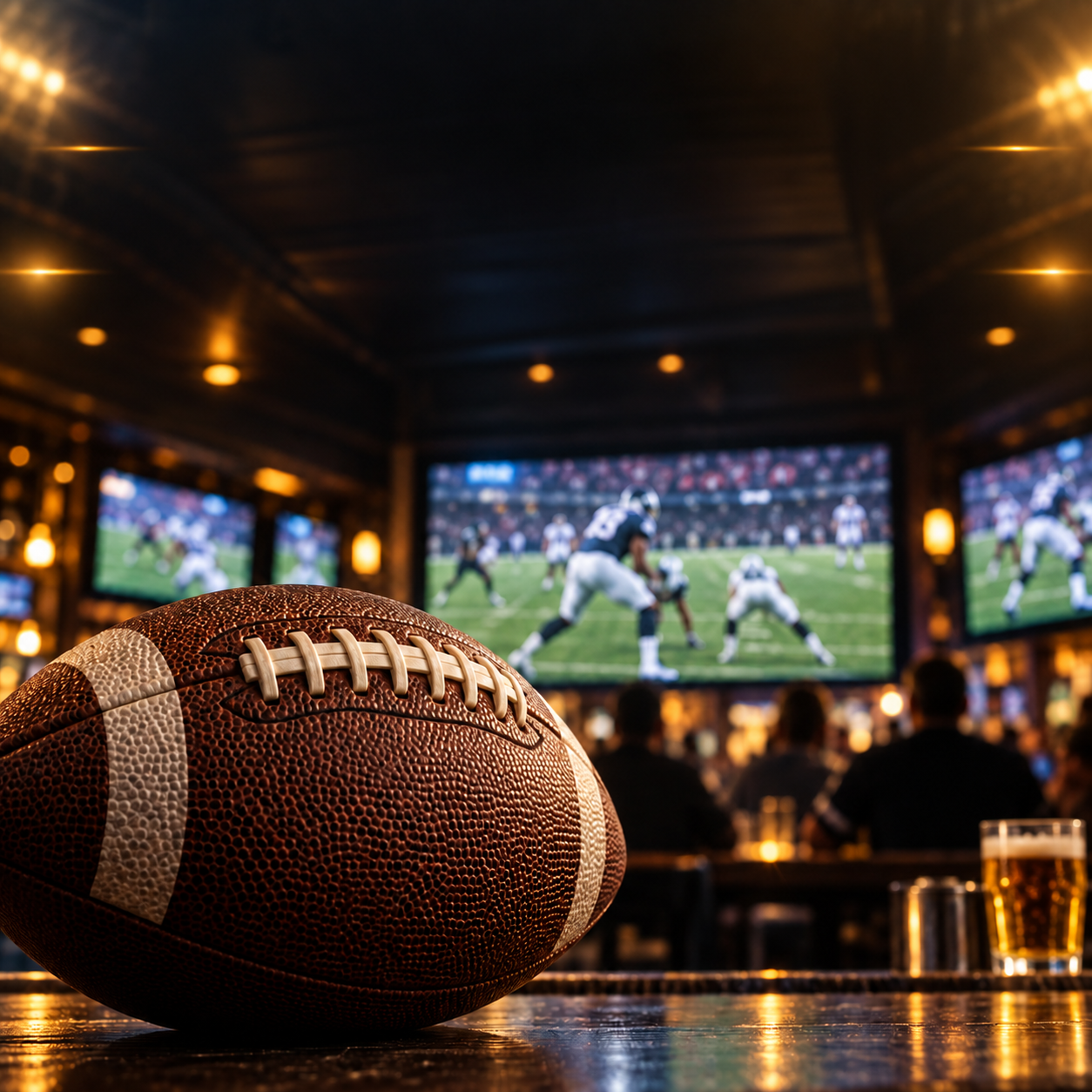 Live football games on big screens at Hendo's Barrel House