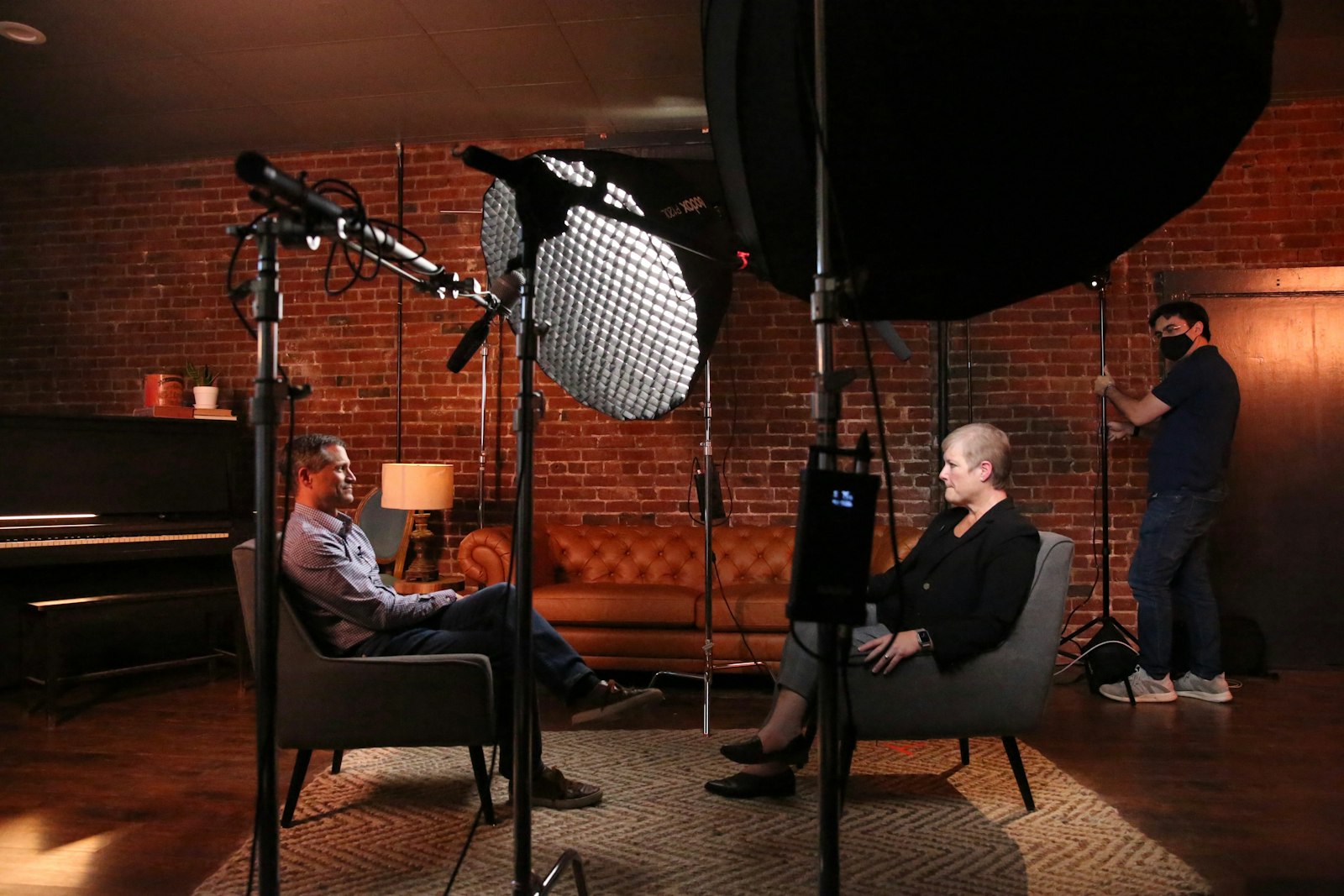 Executive sit-down interview with multi-camera production setup