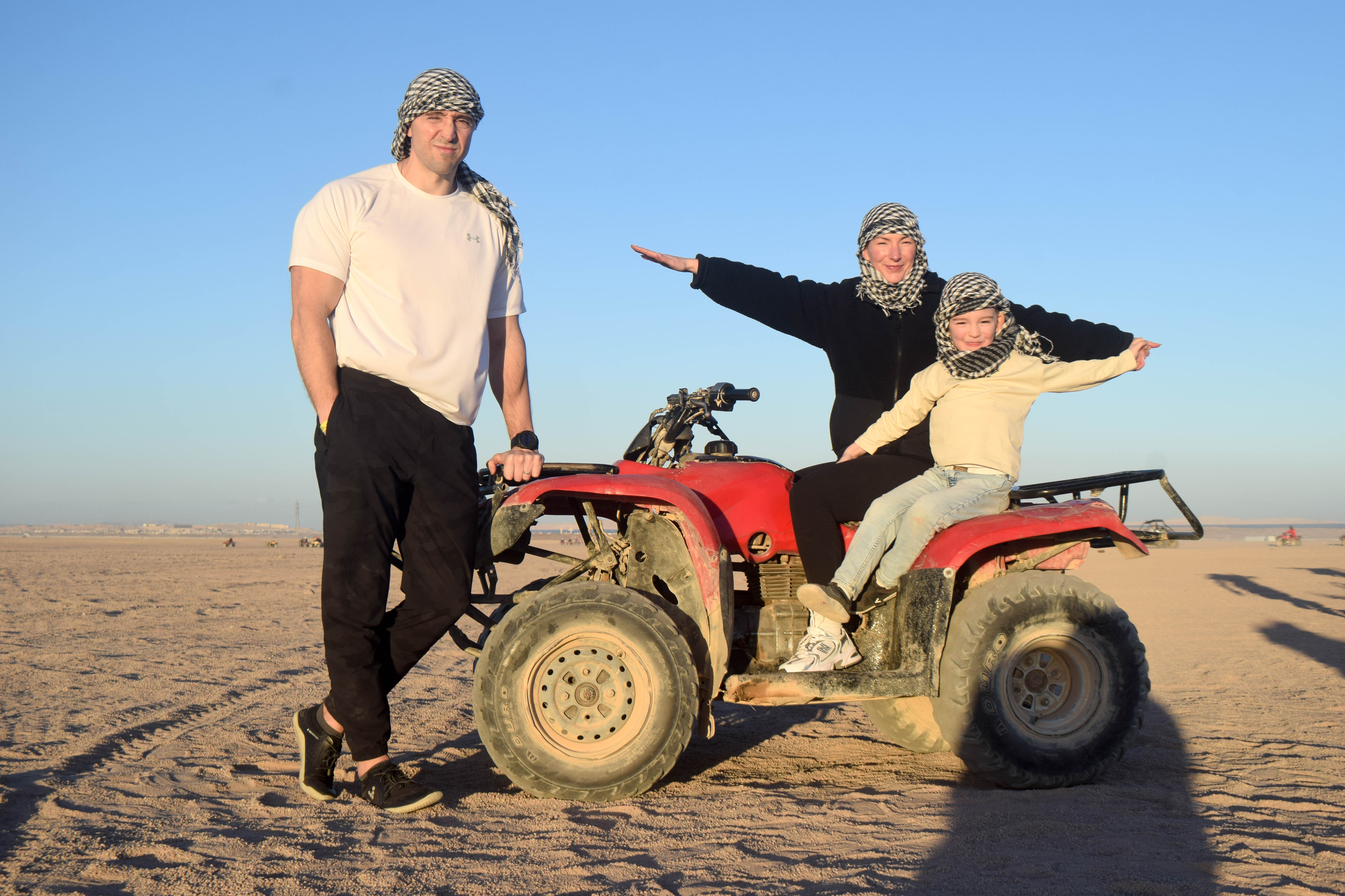 Fabio Bonanno outdoors with family in the desert