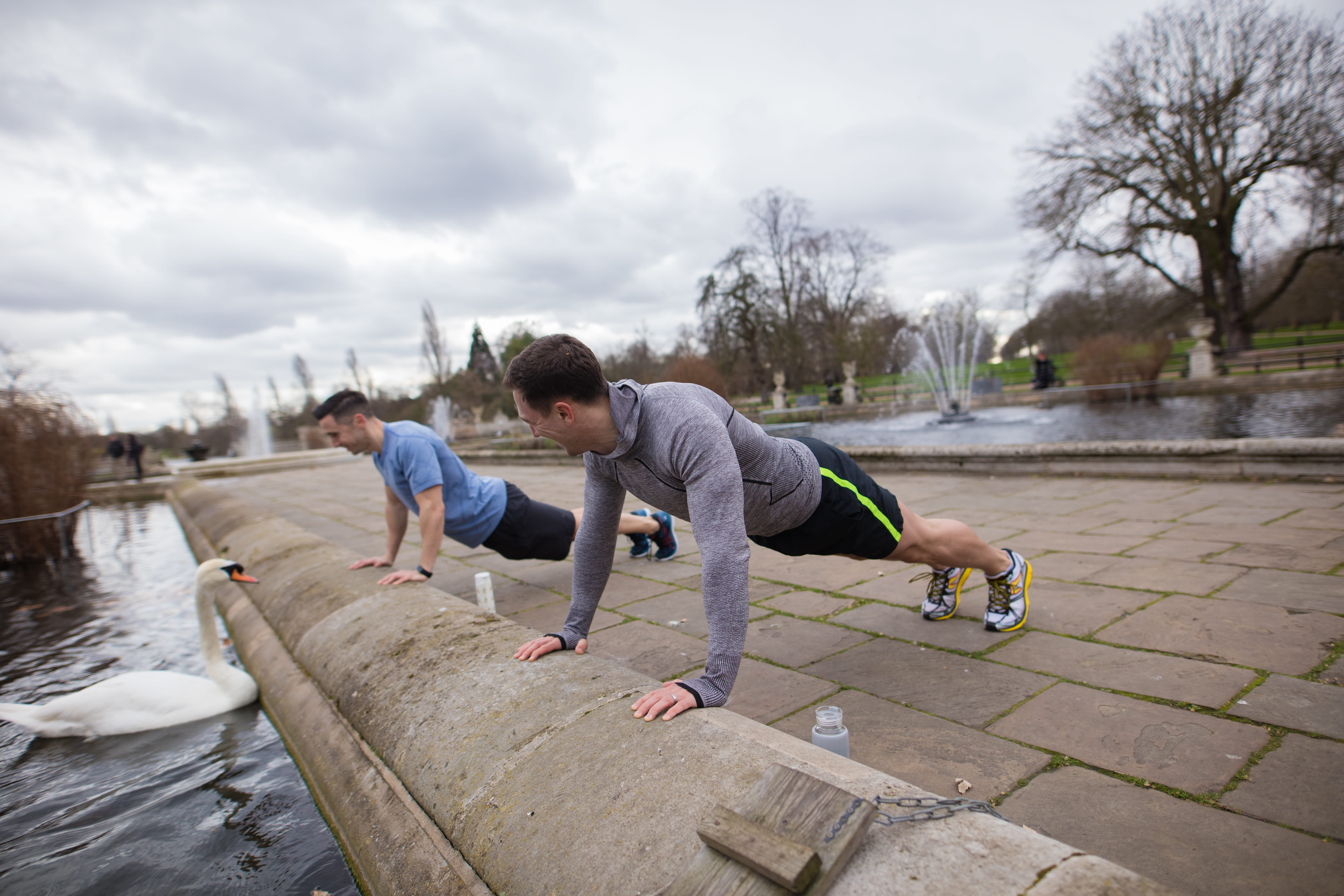 Fabio Bonanno coaching outdoors by the water