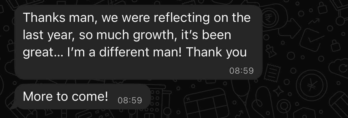 Alex direct client message screenshot