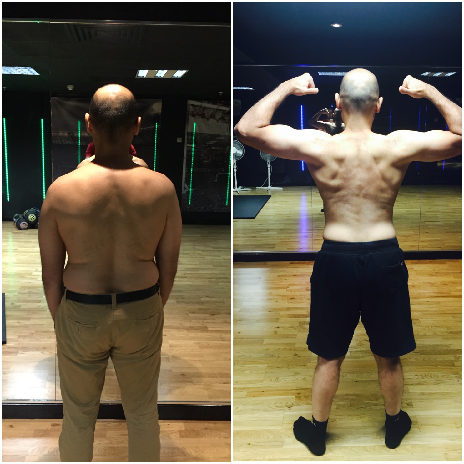 Tariq physical progression: back before and after