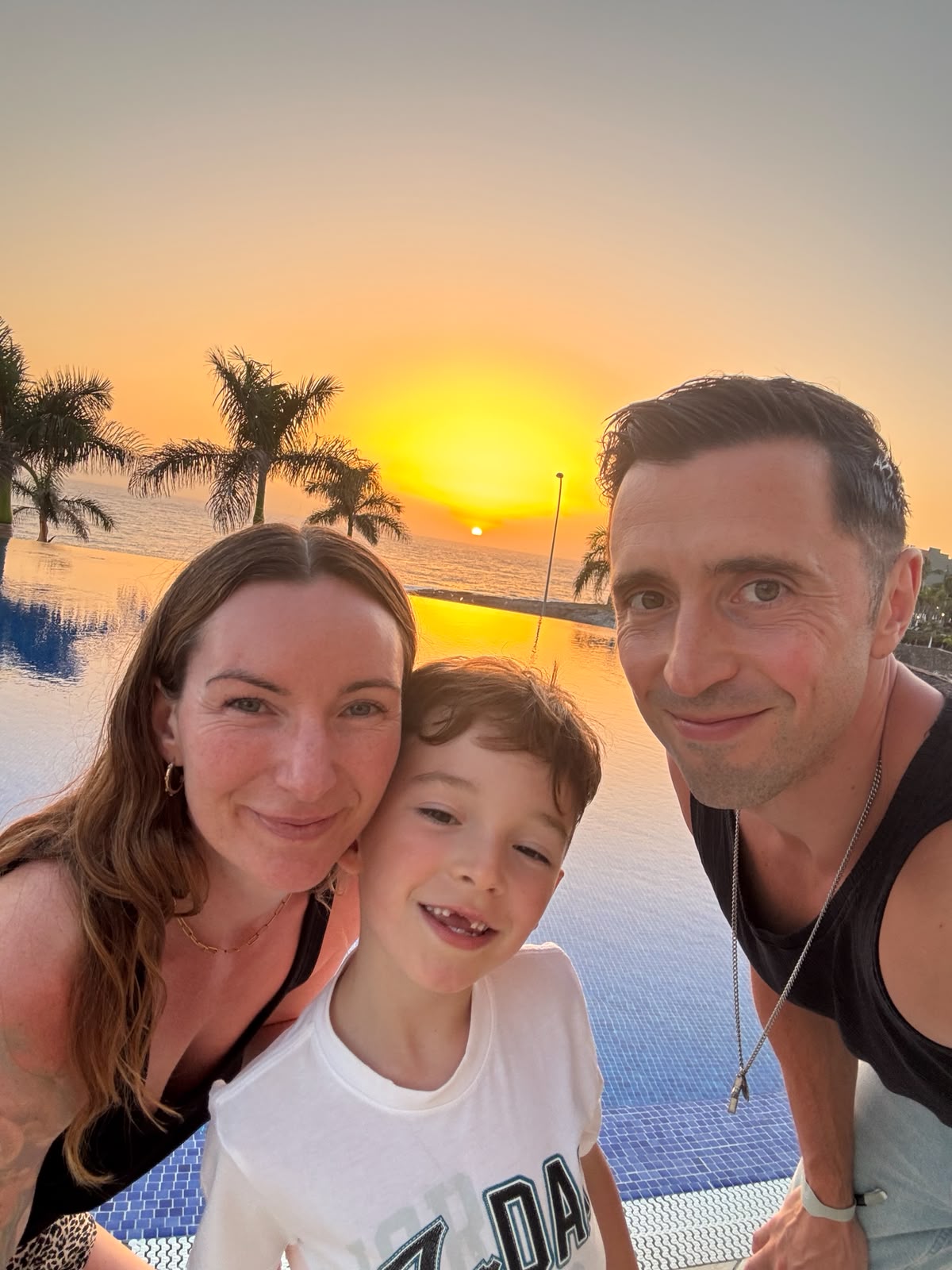 Fabio Bonanno with family at sunset