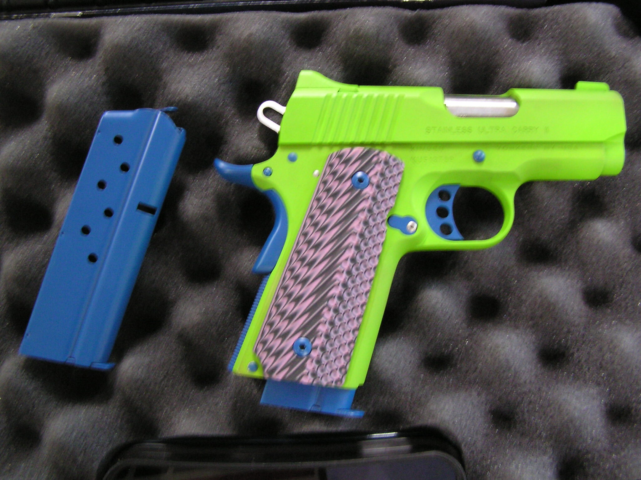Zombie green and sky blue Cerakote