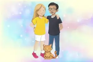 Colour the whole cast - Katie, Jamie, and Penny