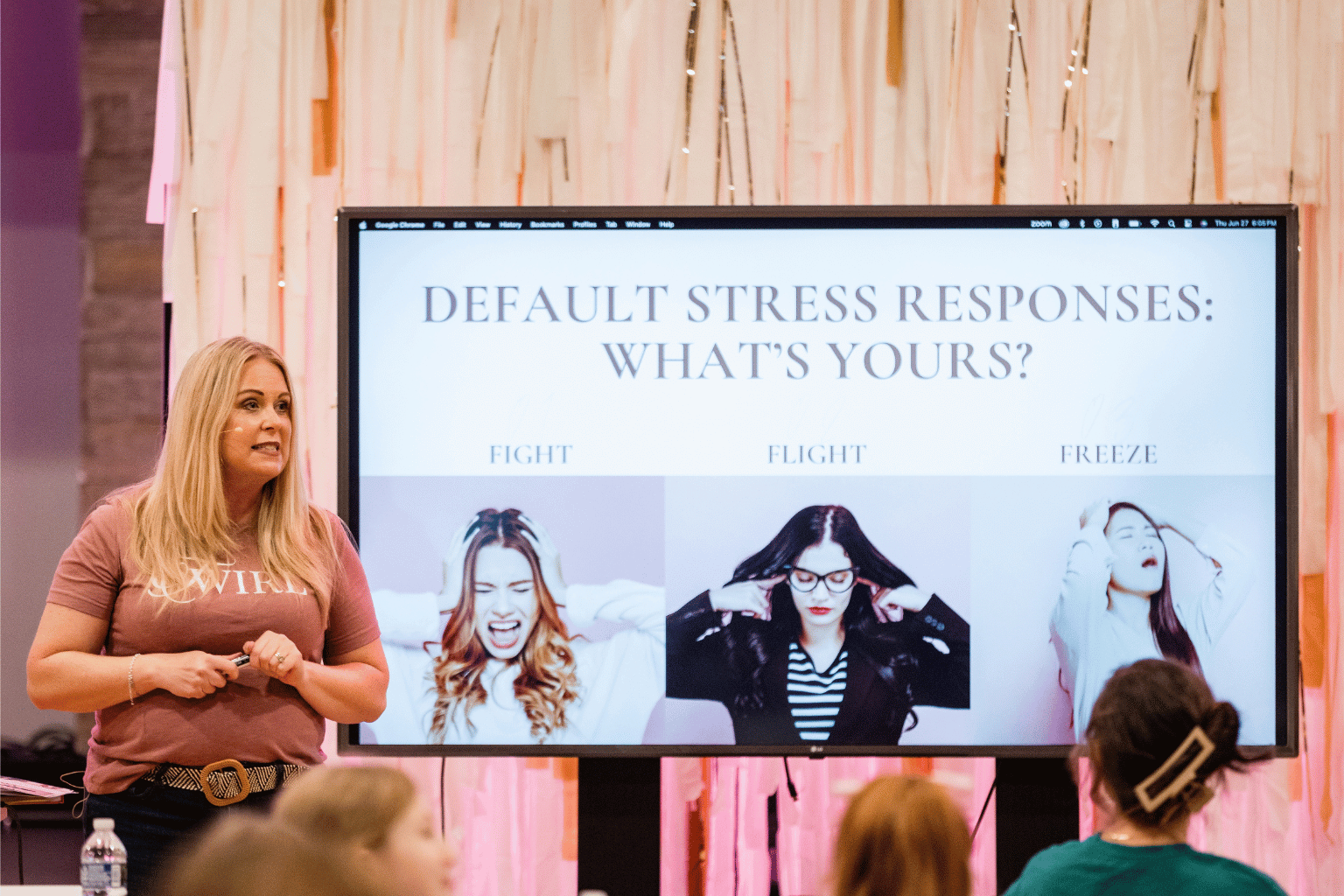 Dr. Laura teaching stress response strategies