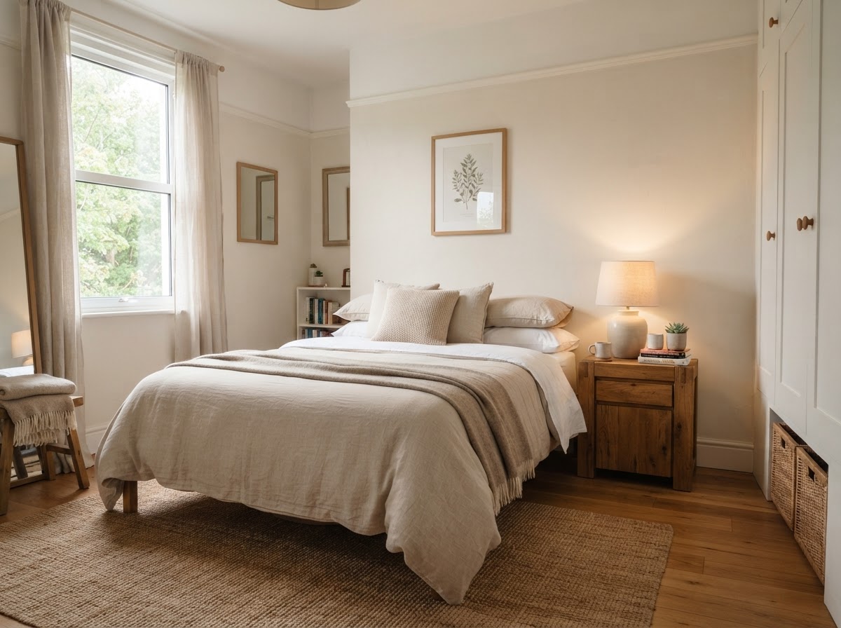A clean, comfortable private bedroom in a Fox Homestead shared home
