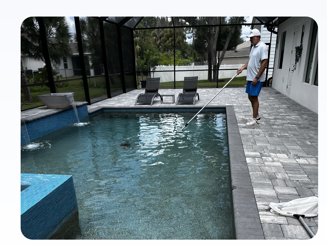 Weekly pool care in Port Charlotte backyard pool