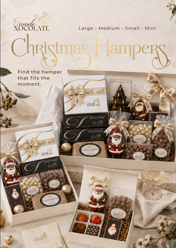 Torode Xocolatl Christmas Hampers collection — Large, Medium, Small and Mini luxury hampers