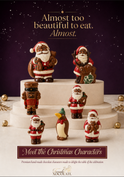Torode Xocolatl Christmas Characters handcrafted chocolate figurines