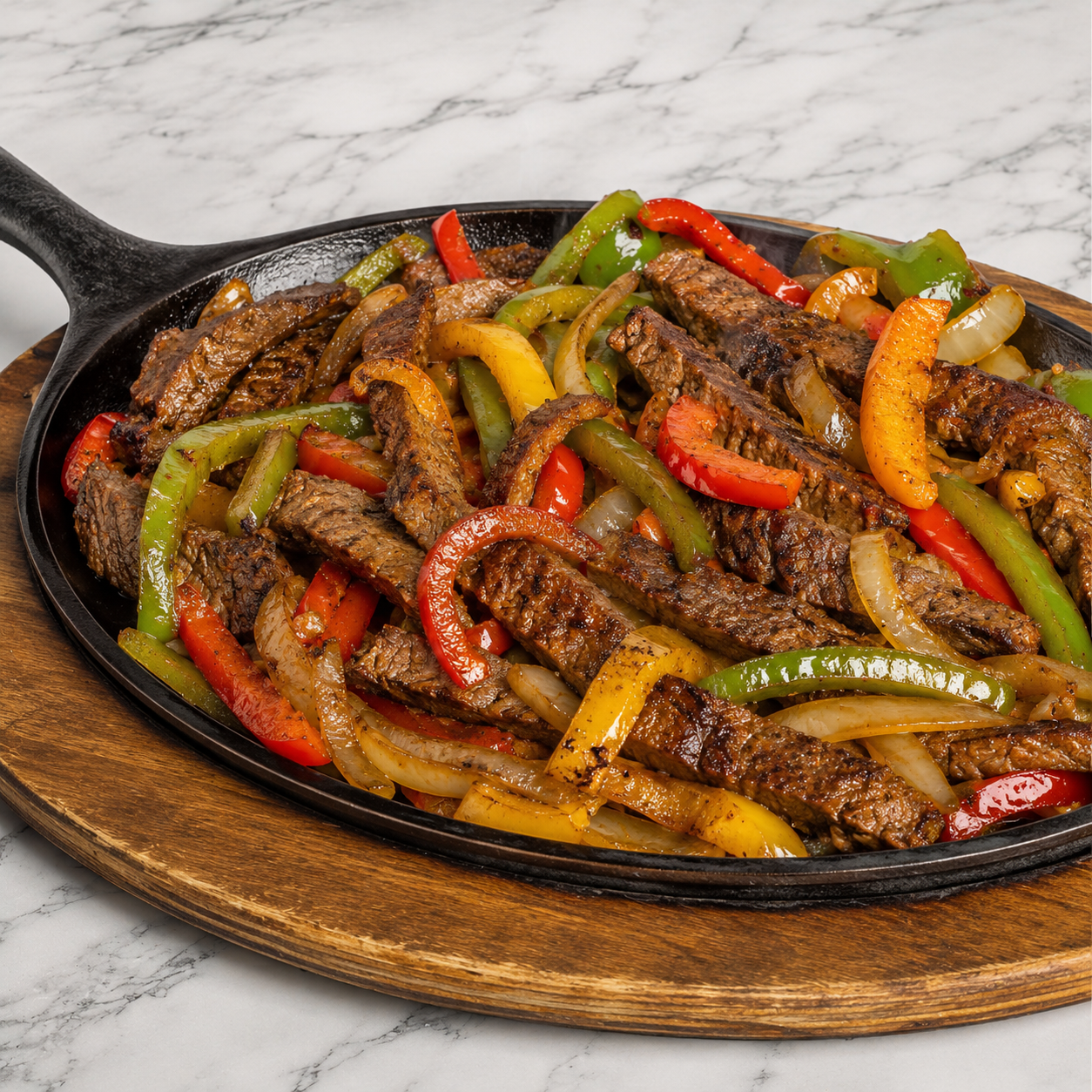 Steak Fajitas (Fajitas de Res) — authentic Mexican dish at El Molcajete