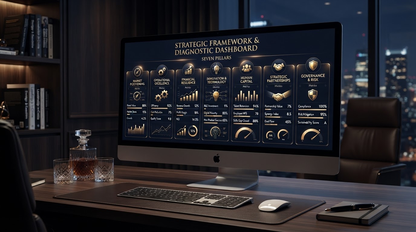 Executive practice diagnostic dashboard showing the seven PROSPER pillars