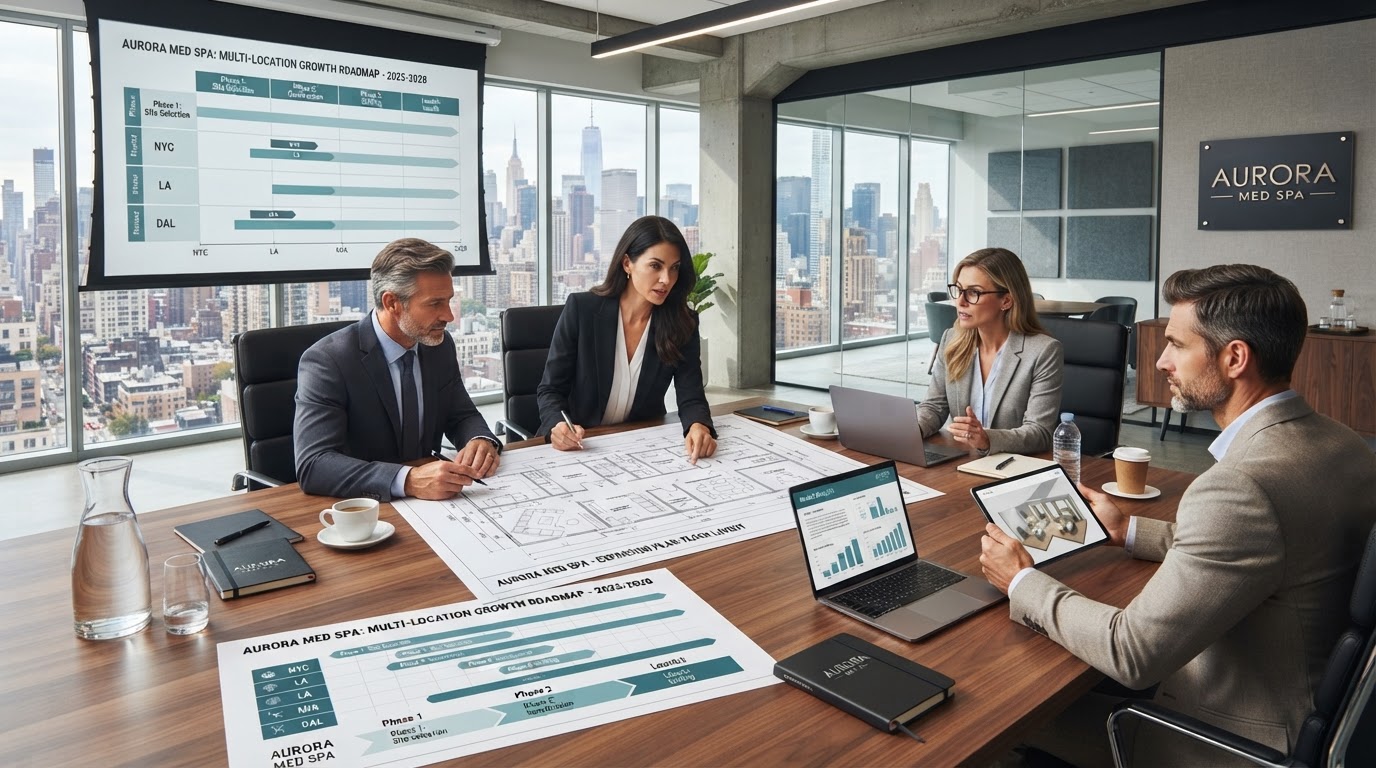Multi-location medical spa expansion blueprint and architectural plans