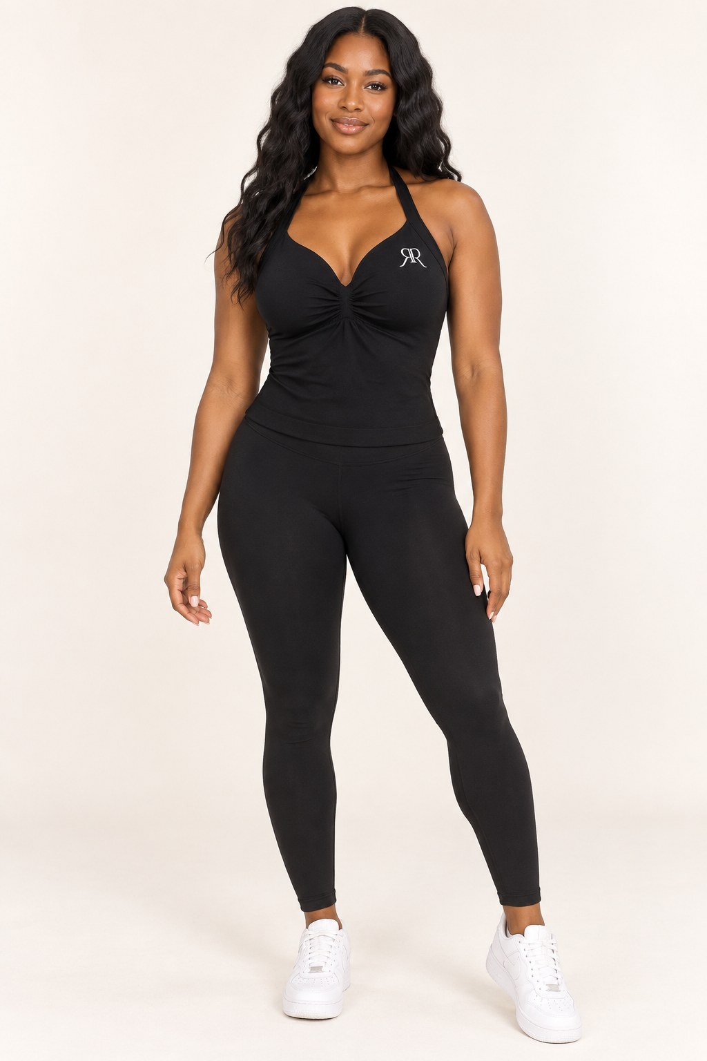 Onyx Black Luxe Top — luxury fitness top in Onyx Black