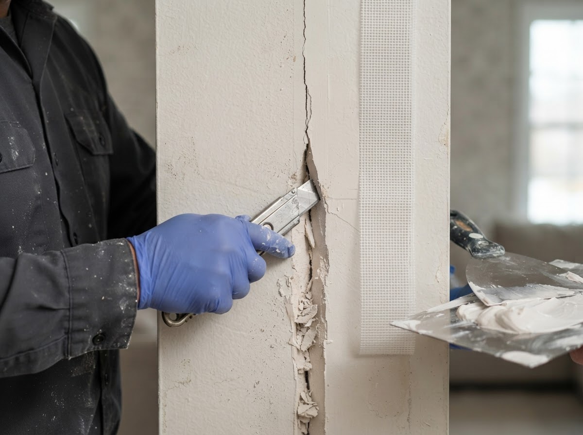 Settlement crack and drywall crack repair near Waldorf