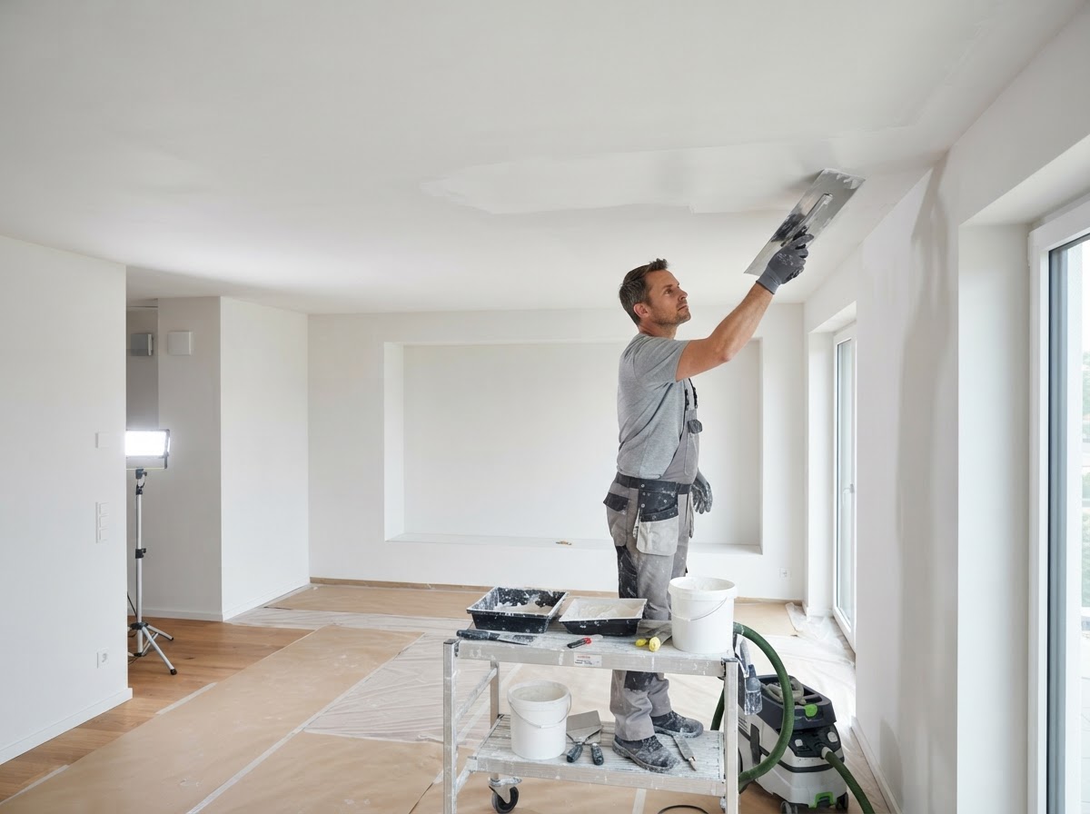 Smooth Level 5 skim coating drywall finishing in a Waldorf Maryland living room